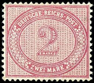 German Reich 2 Mark reddish carmine, unused ... 