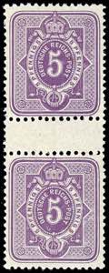 German Reich 5 penny purple, vertical gutter ... 