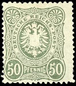 German Reich 50 penny gray green, unused ... 