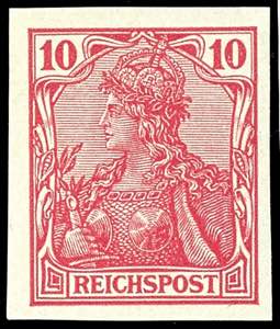 German Reich 10 penny Reichspost, variety ... 