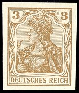 German Reich 3 penny Germania, variety ... 