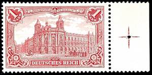 Deutsches Reich 1 Mk. karminrot o.Wz., ... 