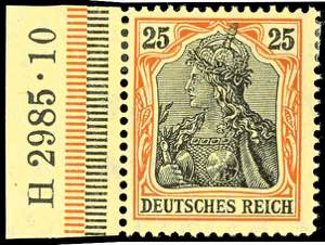German Reich 25 Pfg Germania peace printing, ... 