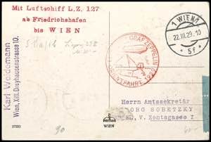 Zeppelin Mail LZ 127, Orient trip from ... 
