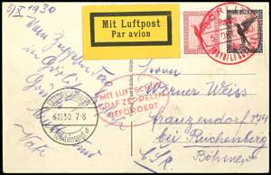 Zeppelin Mail 1930 Görlitz Friedrichshafen, ... 