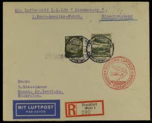 Zeppelin Mail 1936, 1. NAF, registered ... 