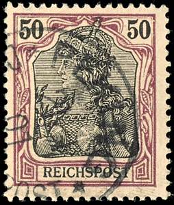 China 50 Pf Germania Reichspost, Petschili, ... 