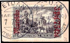 Morocco 3 Mark German Reich with overprint ... 
