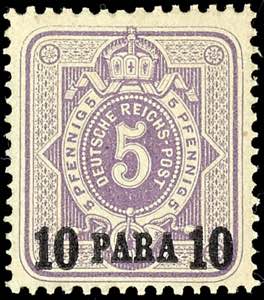 Turkey 10 para on 5 Pf in a-colour, signed ... 