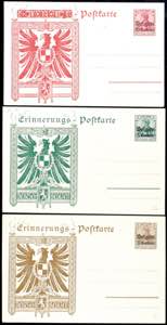 Belgium 3, 5 and 10 C., 3 private postal ... 