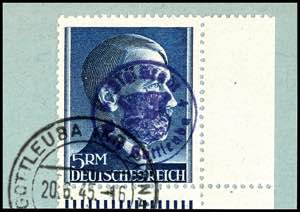 Bad Gottleuba 5 RM Hitler with hand stamp ... 
