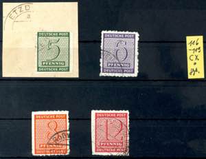Soviet Sector of Germany 5-12 Pfg. With ... 