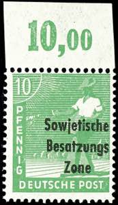 Soviet Sector of Germany 10 Pfg worker ... 
