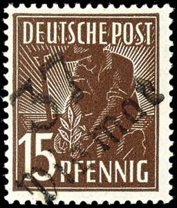 Hand Overprint - District 37 15 penny in the ... 