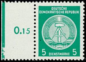 GDR Official 5 Pf circle service stamp in ... 