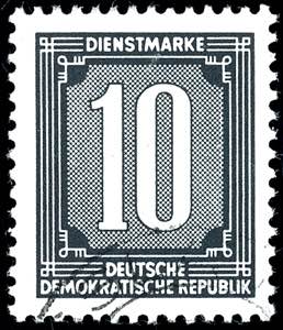 ZKD B 10 Pfg official stamp, colour error ... 