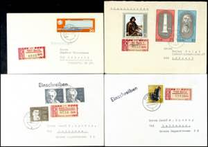 Registered Letter Stamps 4 registered covers ... 