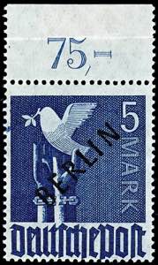 Berlin 1 to 5 Mark mint never hinged with ... 