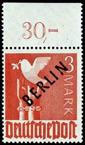 Berlin 3 M. Black overprint with ... 