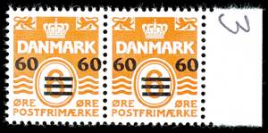 Färoer 1940, 60 Öre auf 6 Öre orange ... 