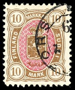 Finnland 1887, 10 Mark gelbbraun/rot, ... 