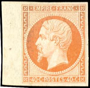 France 1853, 40 C. Dunkelorange, having ... 