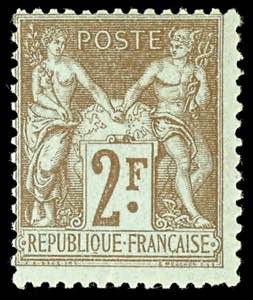 Frankreich 1900, 2 Fr. braun auf bläulich, ... 