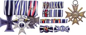 German Service Ribbons up to 1933 Order ... 