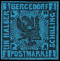 Bergedorf 1 / 2 Sch. On blue, having bright ... 