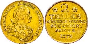 Mecklenburg-Schwerin Duchy 2 thaler, Gold, ... 
