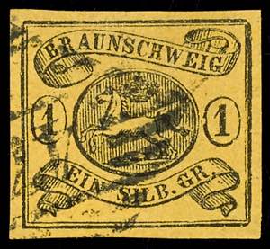 Braunschweig 1 Sgr. schwarz auf braungelb, ... 