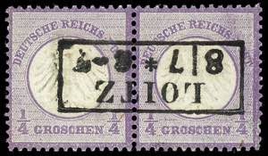 Deutsches Reich 1/4 Gr. violett, waager. ... 