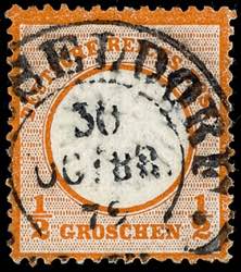 German Reich 1 / 2 Groschen orange, clear ... 