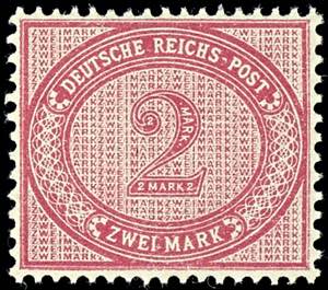 German Reich 2 Mark reddish carmine, in ... 