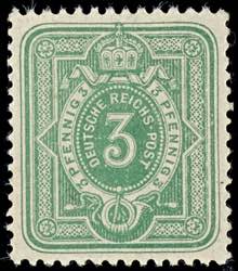 German Reich 3 Pfg green, early edition, in ... 