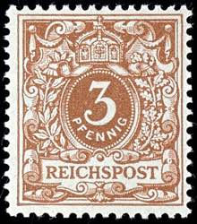 German Reich 3 Pf bright brown ocher in ... 