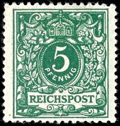 German Reich 5 Pfg crown / eagle green in ... 