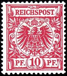 German Reich 10 Pfg crown / eagle dark rose ... 