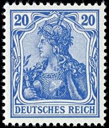 German Reich 20 Pfg Germania o. Watermark, ... 
