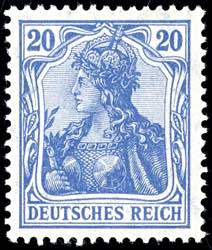 German Reich 20 Pfg Germania peace printing, ... 