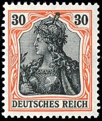 German Reich 30 Pfg Germania peace printing, ... 