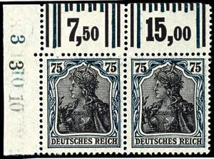 German Reich 75 Pfg black green blue / ... 