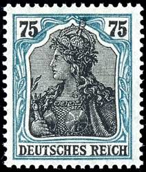 German Reich 75 Pfg Germania bluish green, ... 