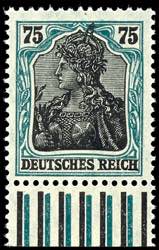 German Reich 75 Pfg. Germania bluish green / ... 
