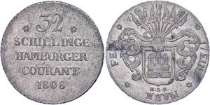 Hamburg 32 Shilling, 1808, HSK, PPCs 12, J. ... 