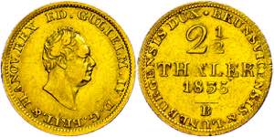 Hanover 2 1/2 thaler, Gold, 1835, Wilhelm ... 