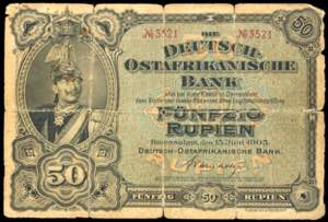 German Colonies/P.Os 50 Rupee Bill the ... 
