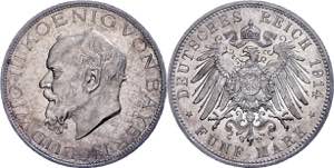Bavaria 5 Mark, 1914, Ludwig III., small ... 