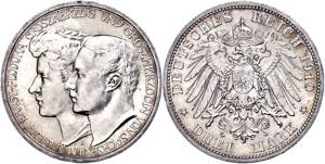 Saxony-Weimar-Eisenach 3 Mark, 1910, Wilhelm ... 