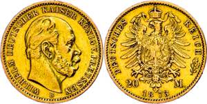 Prussia 20 Mark, 1873 B, polished, small ... 